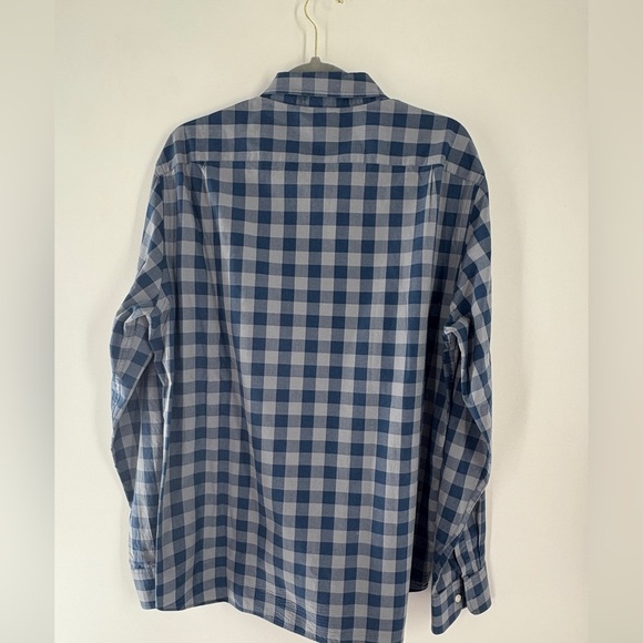 J. Crew Blue Checkered Men's button-down shirt - Picture 7 of 9